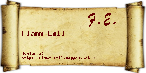 Flamm Emil névjegykártya